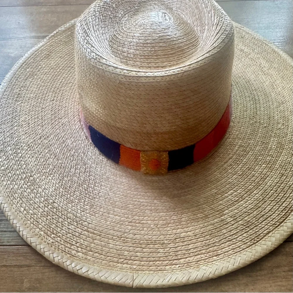 Striped Band Straw Fedora Hat - Natural